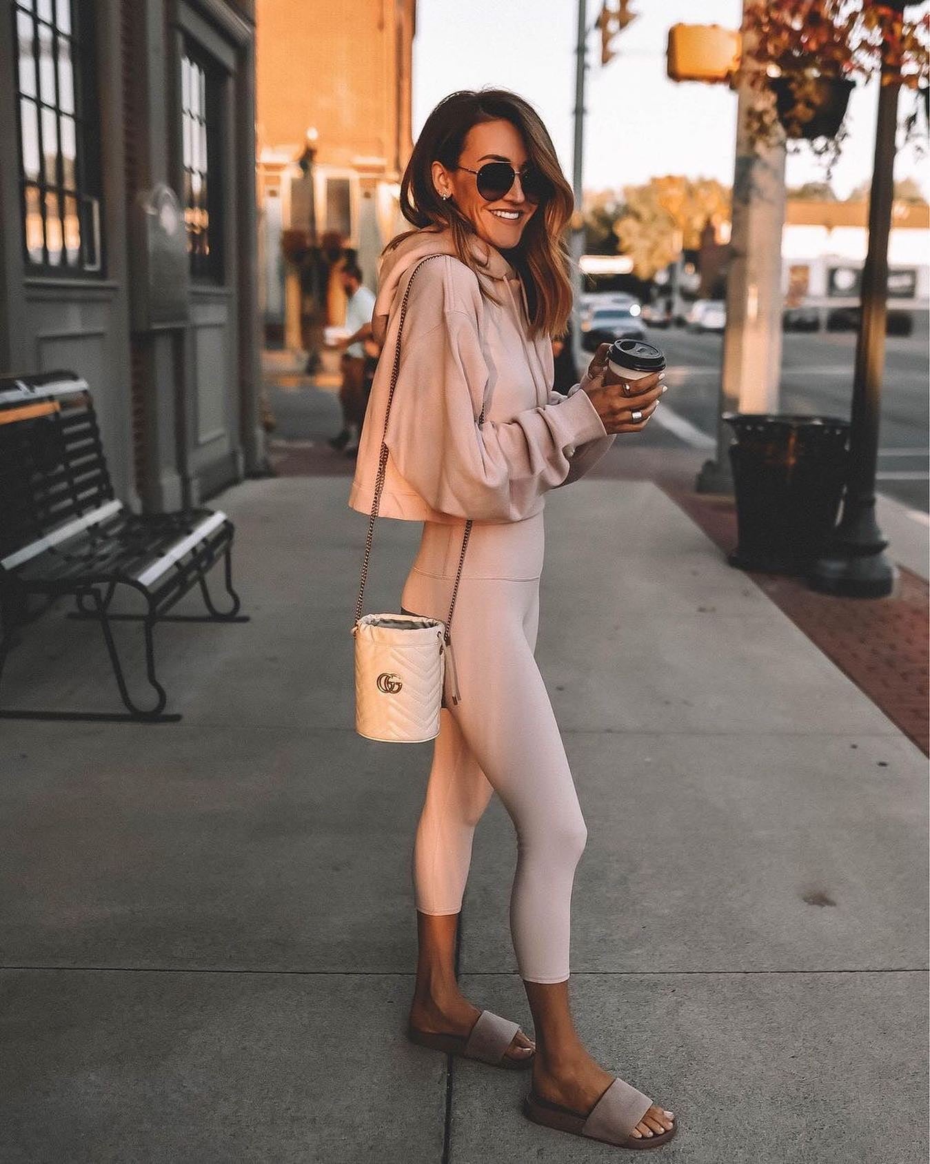 Tan shop leggings outfit