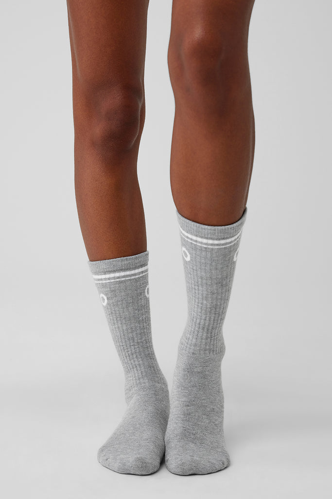 2 ALO YOGA grey socks Size S/M Brand new Check my - Depop