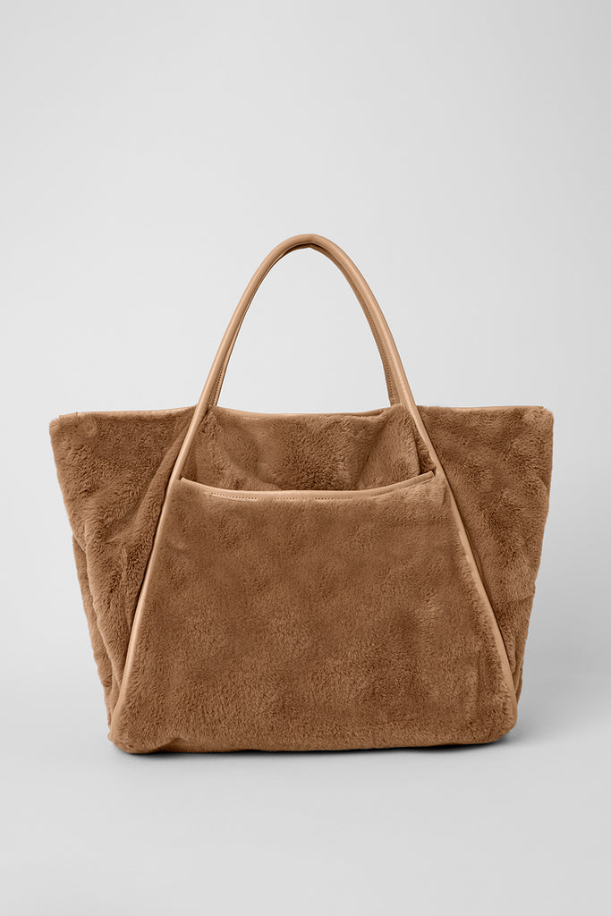 Faux Fur Tote Bag - Toasted Almond