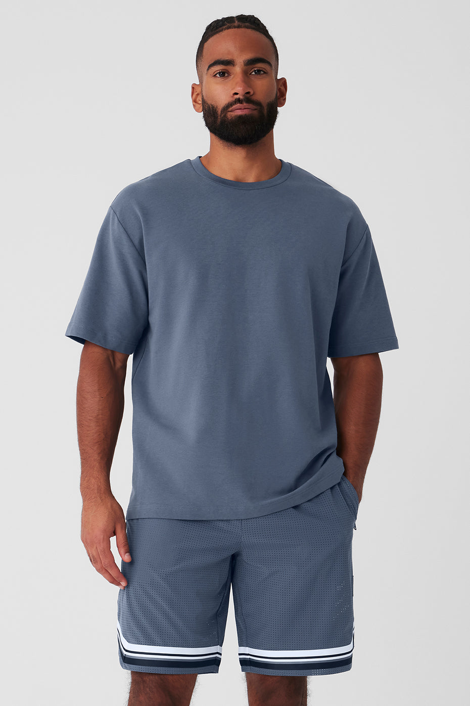 Alo Yoga Blue Accolade Sweatshirt In Calm Blue | ModeSens