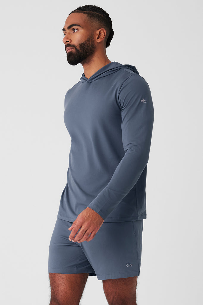 Conquer Reform Long Sleeve With Hood - Bluestone