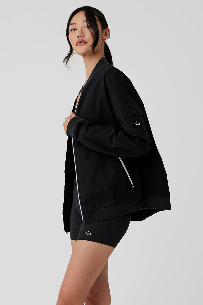 ALO outlets YOGA Field Jacket mesh oversized bomber