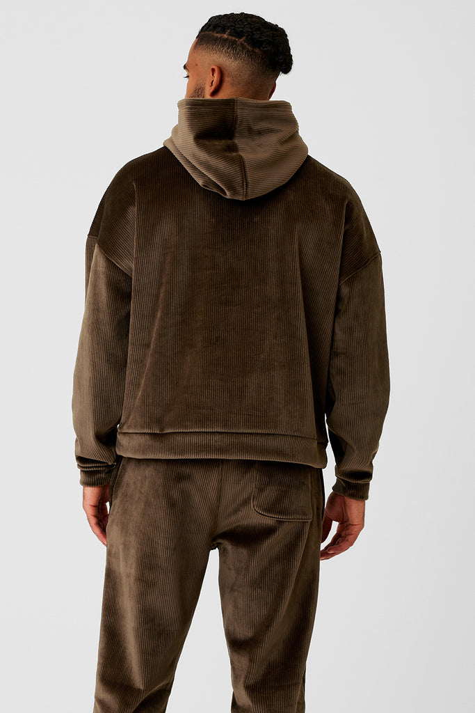 Velour Baller Hoodie Espresso Alo Yoga