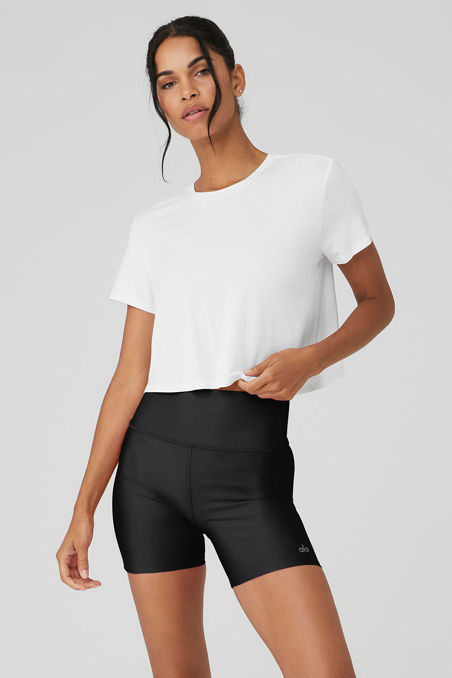 Cropped All Day Short Sleeve - White - White / XS