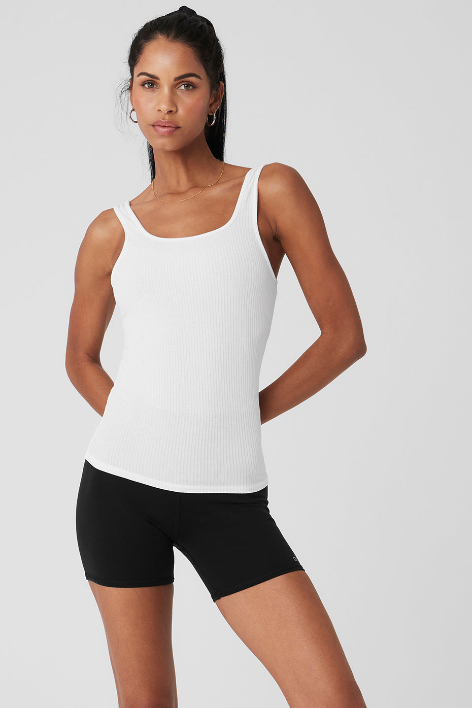 Ribbed Devoted Tank - White
