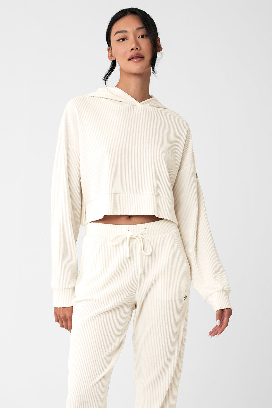 So Thoughtful White Ribbed Knit Cropped Pullover Sweater