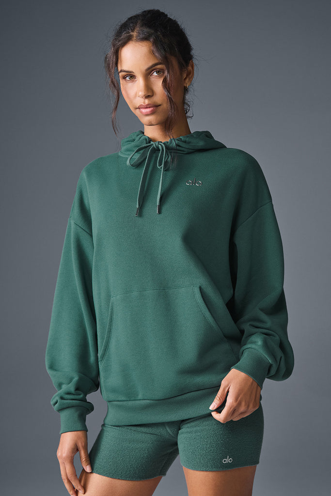 ALO YOGA Dark cheapest Olive Green Accolade Hoodie Size XS $128