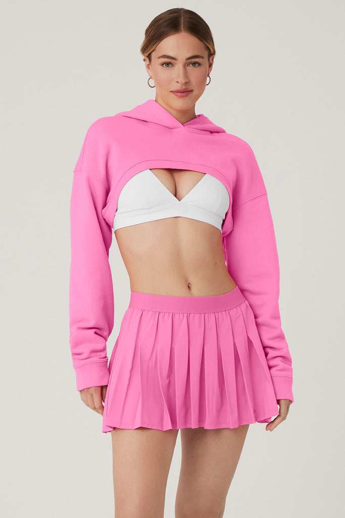 Cropped Shrug It Off Hoodie - Paradise Pink