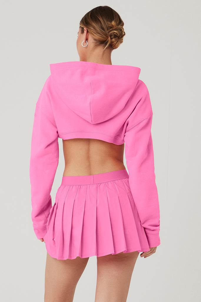 Cropped Shrug It Off Hoodie - Paradise Pink