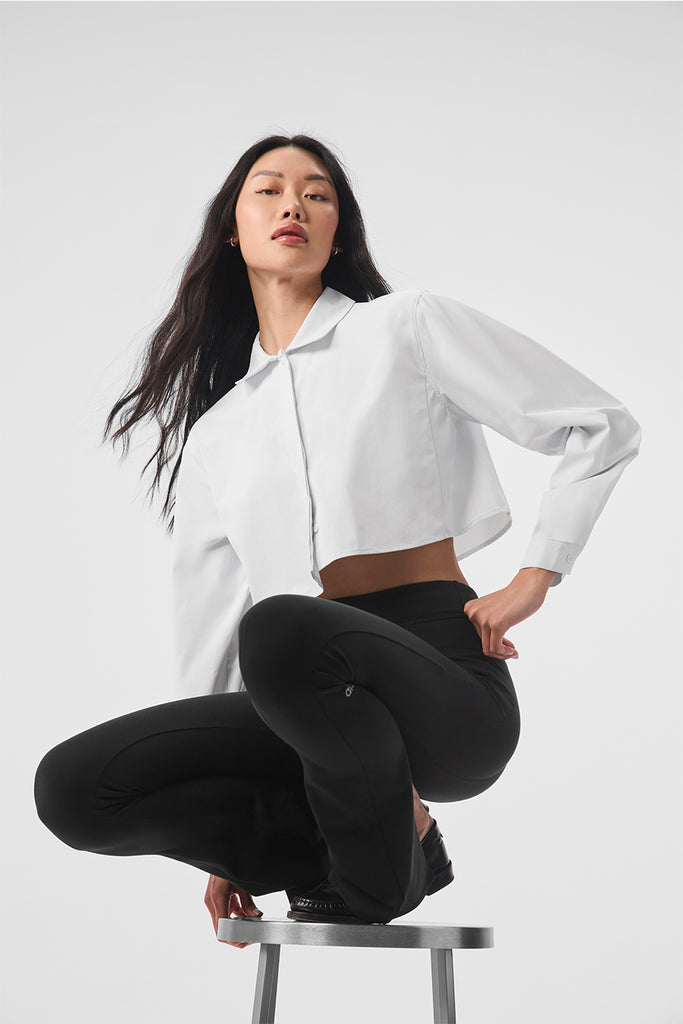 Cropped Take Me Out Button Up - White | Alo Yoga