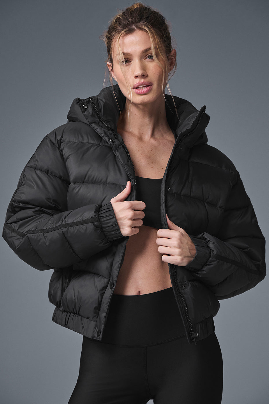 Puffer black jacket best sale