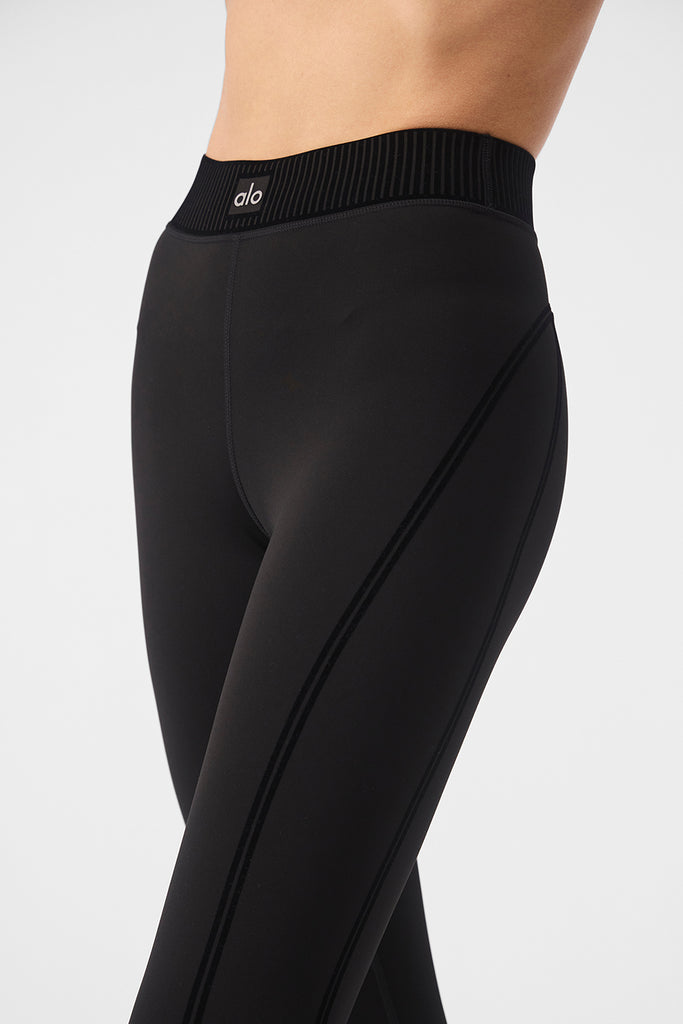 ALO Yoga, Pants & Jumpsuits, Alo Yoga Highwaist Black Legging High Line  Lace Up Xs
