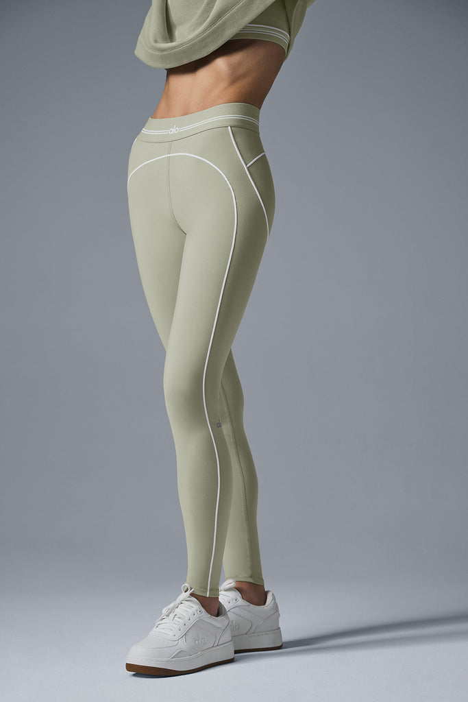 Alo Yoga  Airbrush High-Waist Heart Throb Legging in Black/White, Size: XS  - ShopStyle