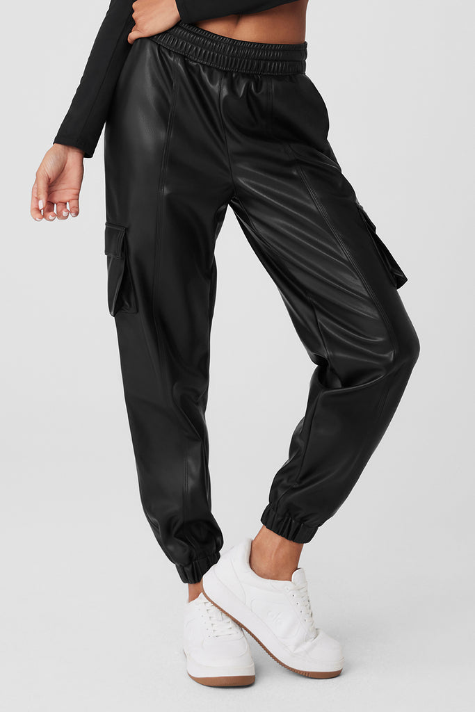 Plus Size LIMITED COLLECTION Black Faux Leather Joggers