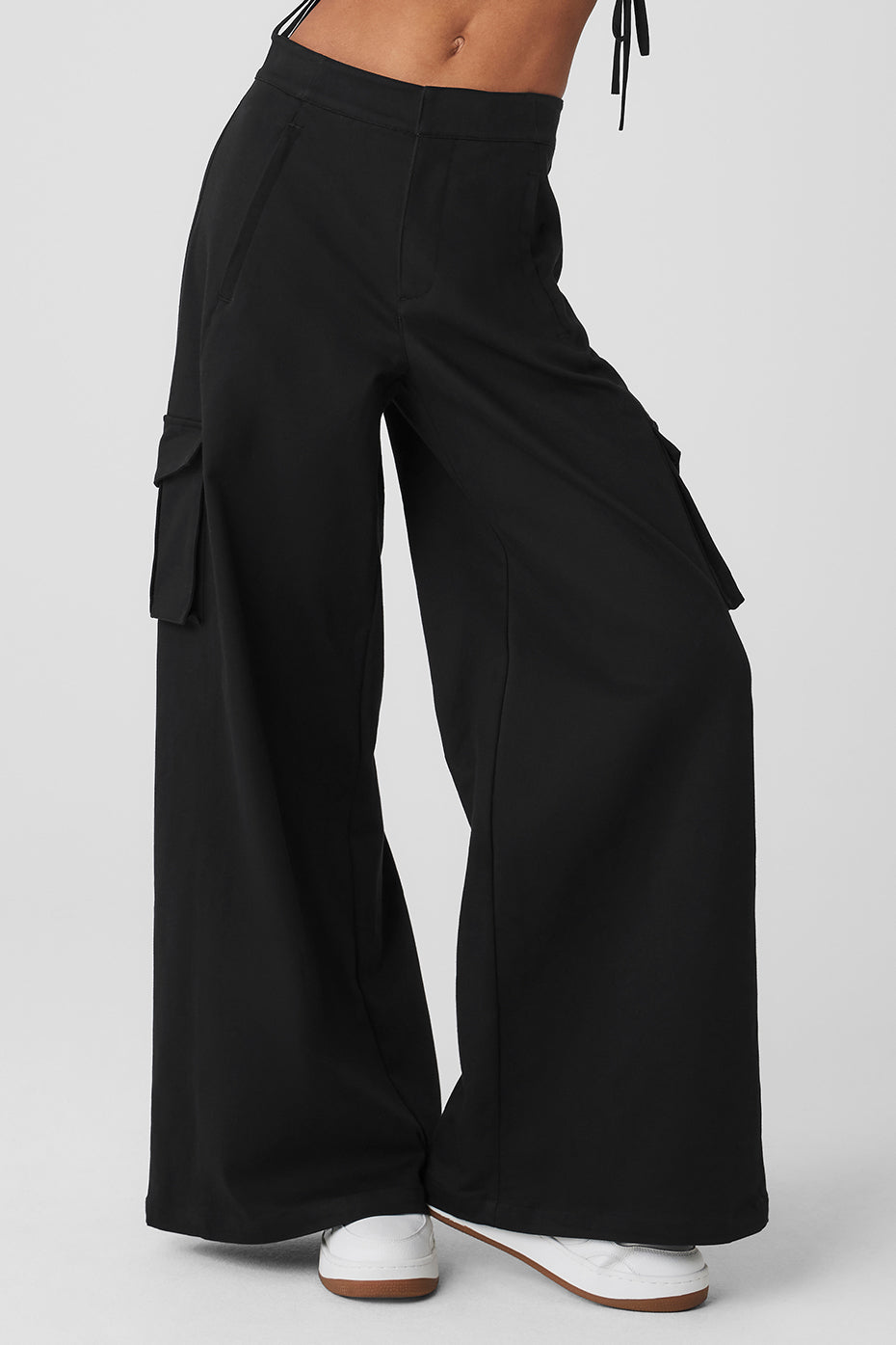 High-Waist Trouser Wide Leg Pants in Black by Alo Yoga
