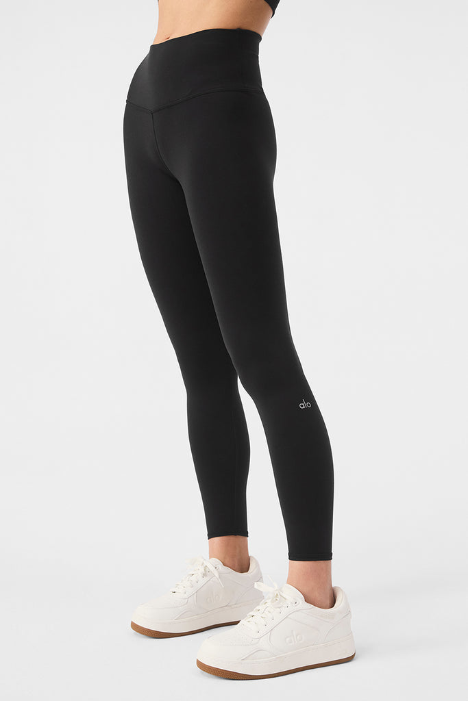 7 8 High Waist Airbrush Legging Black Alo Yoga