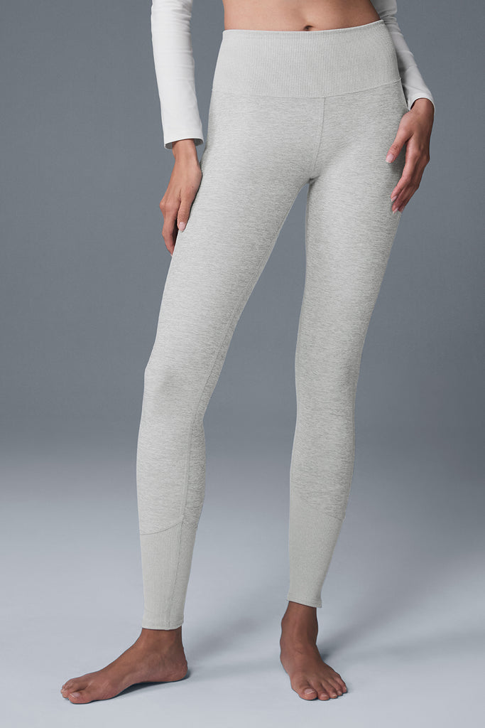 ALO Yoga High-Waist Vapor Legacy Plaid Leggings Grey White outlet Women's Medium M