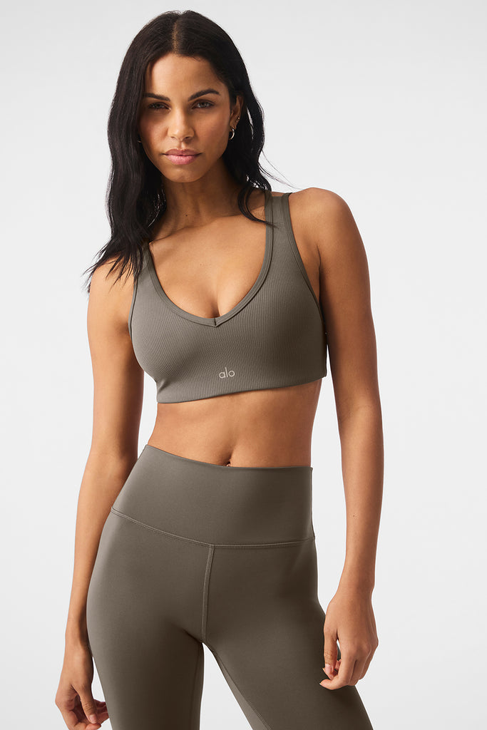 NWT SOLD OUT $80+ Alo Yoga Airlift Ribbed Jump Start V-Neck Bra