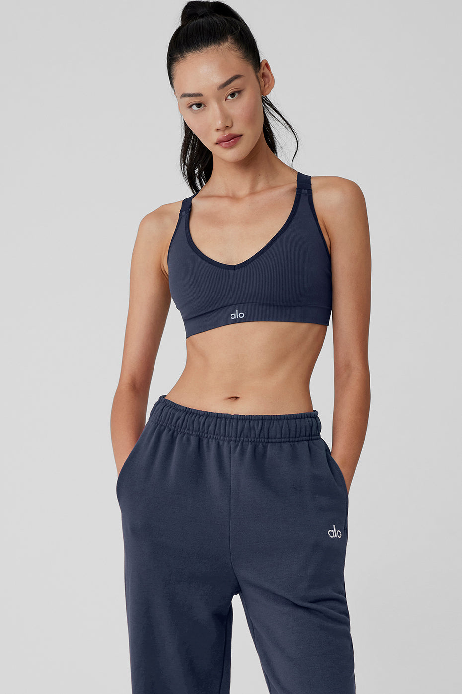 Alo Yoga Alo Seamless Ribbed Bra Midnight Green Size M - $32 (44% Off  Retail) - From Meghan