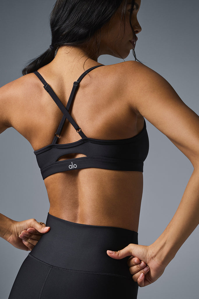 ALO Yoga, Intimates & Sleepwear, Alo Yoga Sports Bra Size Xs Black Gray  Patterned Reversible Comfort Wide Strap