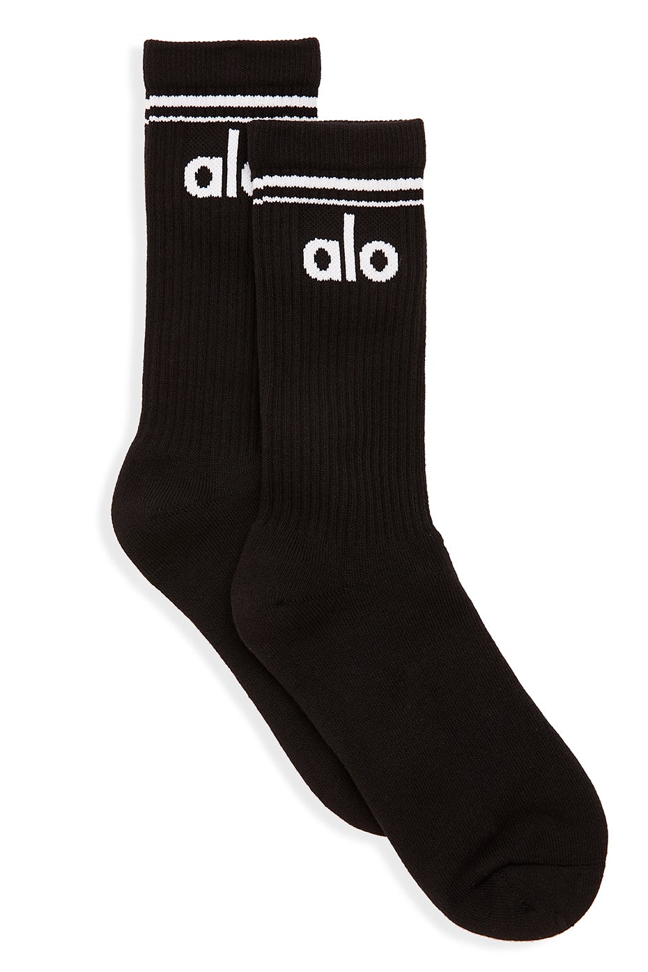 Shop ALO Yoga Unisex Street Style Bi-color Plain Logo Socks