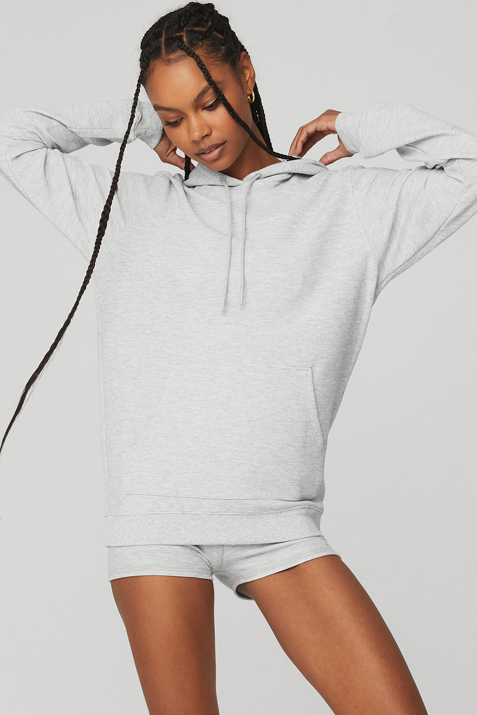 Lululemon Mellow In Hoodie Waffle Knit Heathered Core Medium Grey  Athleisure M L Size L - $60 - From Jillian