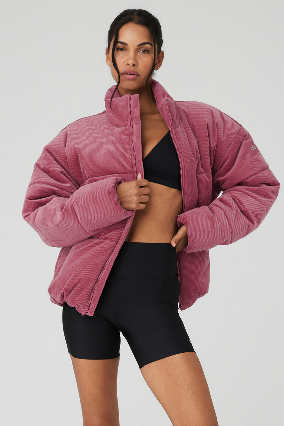 Alo Yoga Women's Off-Duty Pink Bomber Jacket. Small