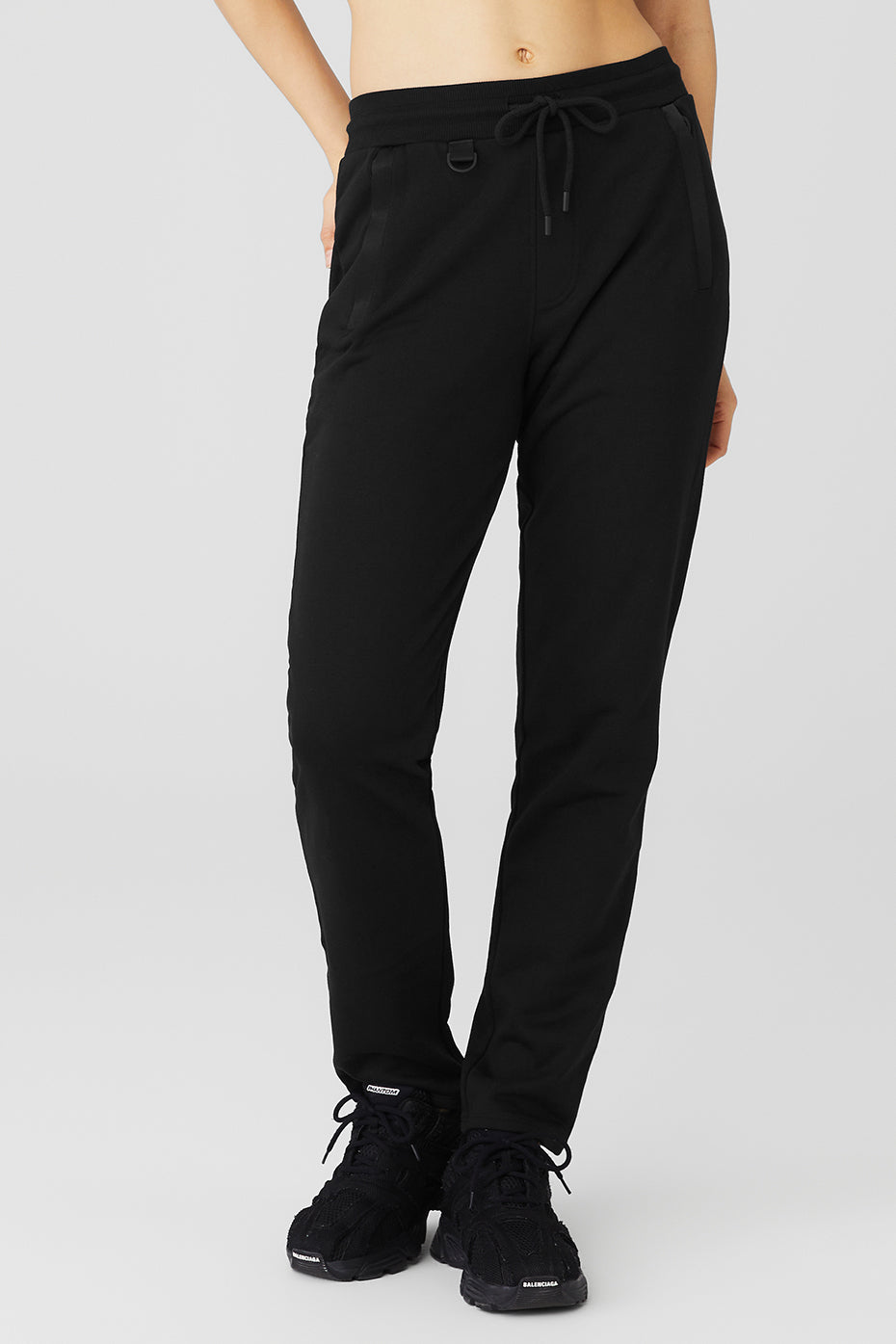 NWT SOLD OUT - ALO WOMEN'S FIERCE DISTRESSED JOGGER SWEATPANTS - BLACK -  SMALL 