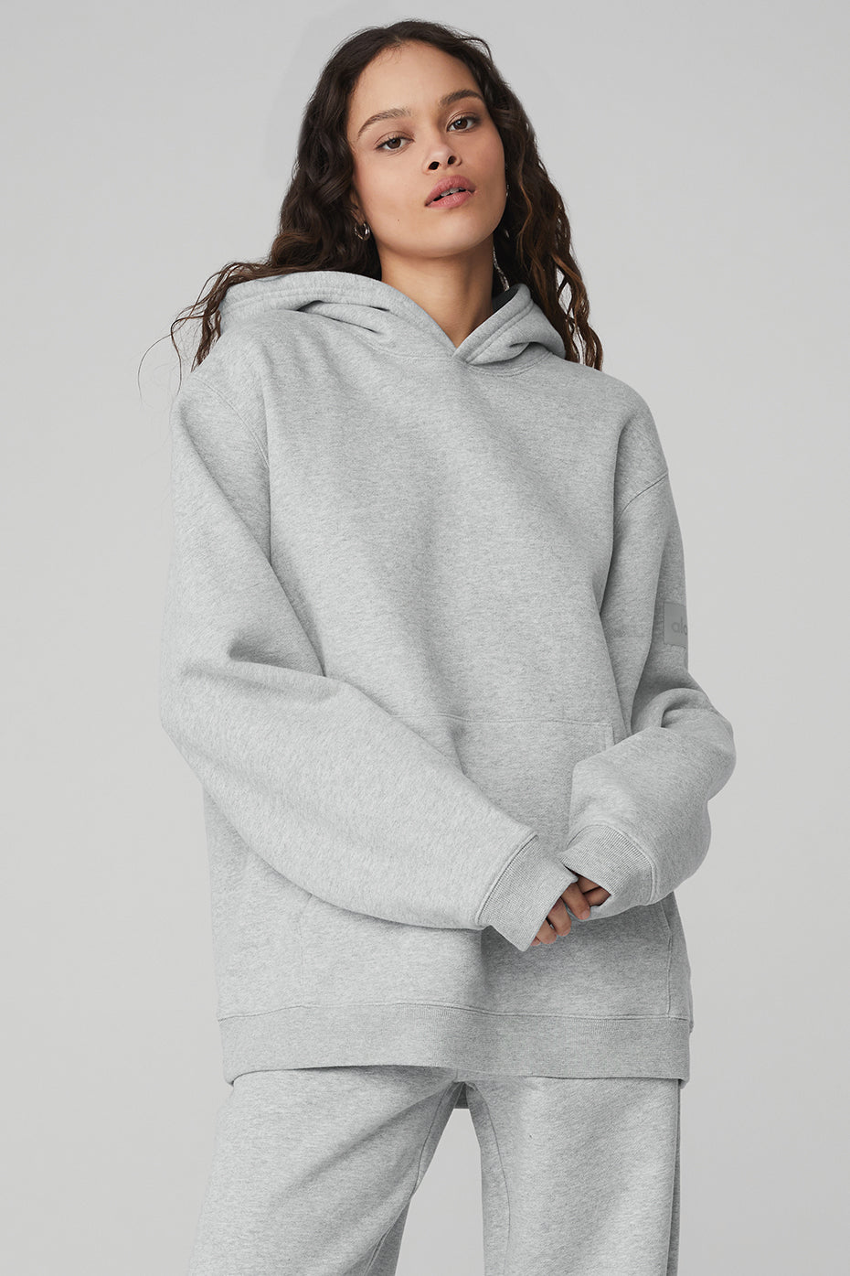 ALO Yoga Gray Cut Out Slay Slashed Long Sleeves Hoodie Sweatshirt - XS -  Athletic apparel
