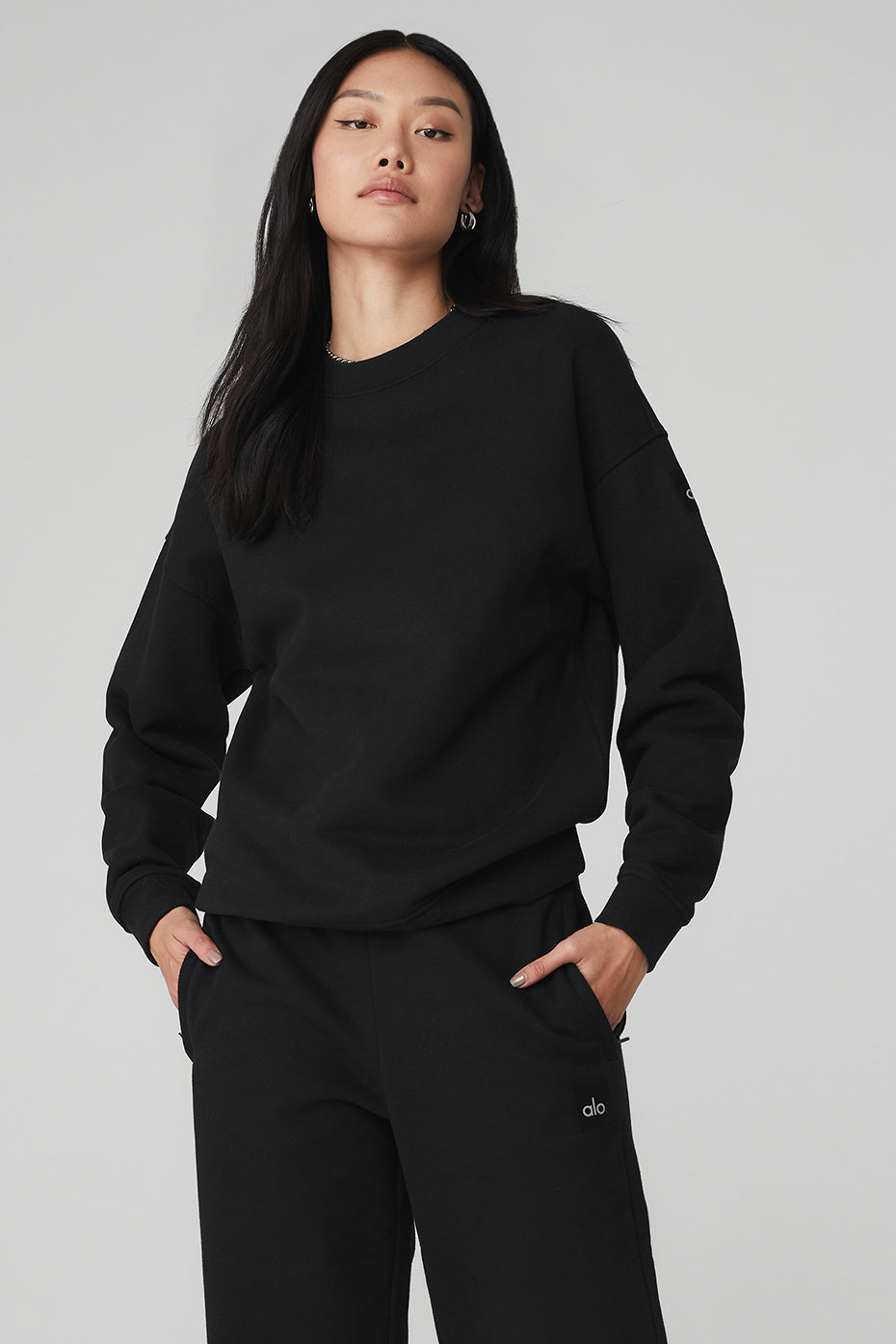 Renown Cropped Button-Up Pullover - Black
