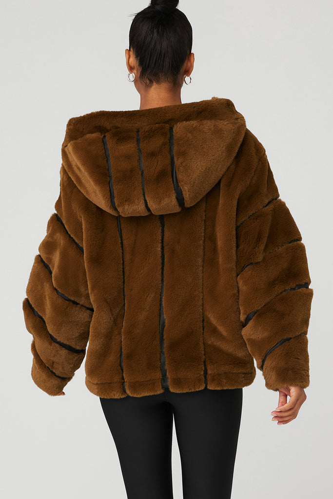 Alo Yoga Fur Jacket - Brown Jackets, Clothing - WALOY31040