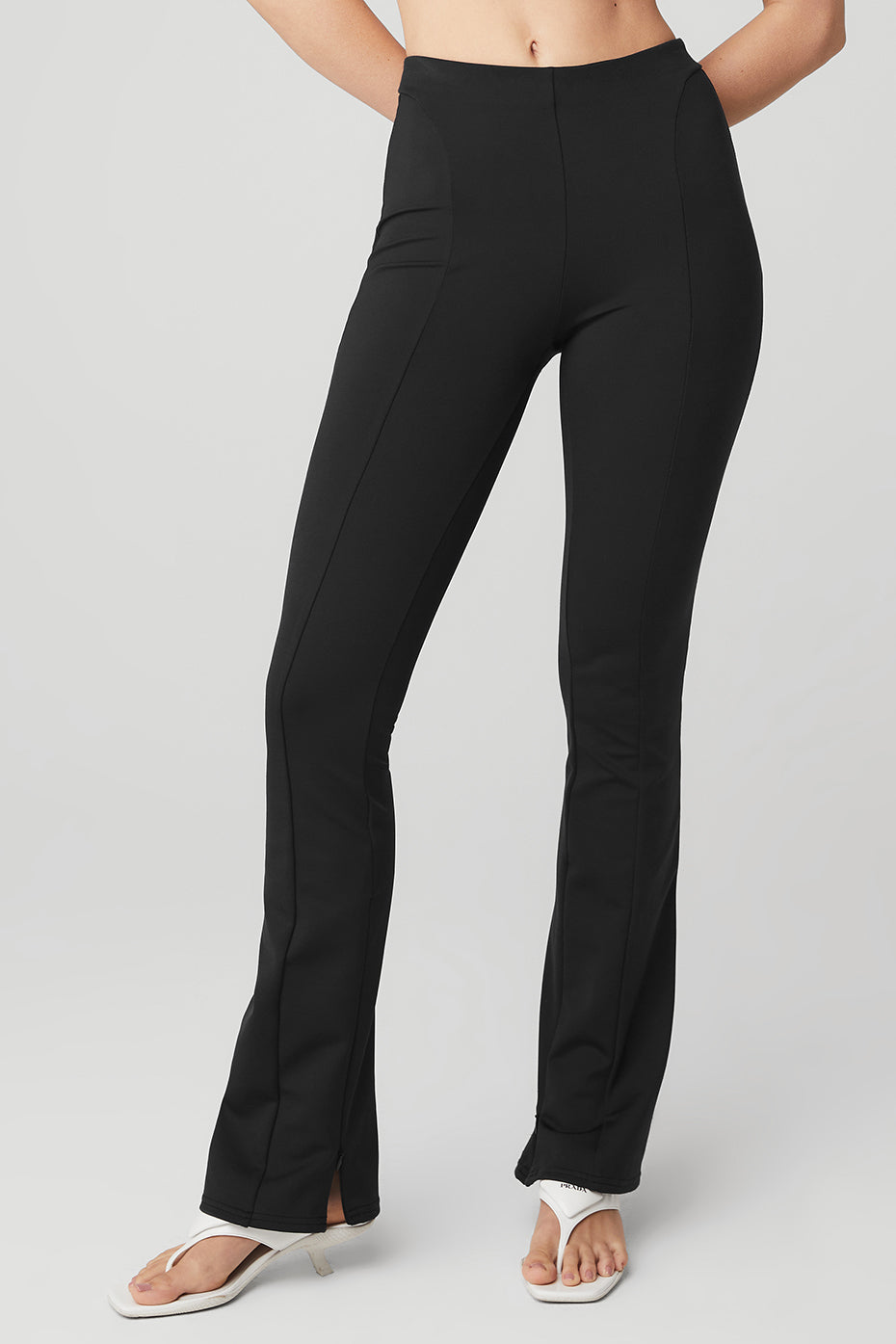 Alo Yoga High-waist 7/8 Zip It Flare Legging in Black Stretch Pants XS, 191677304147 - Alo Yoga clothing - Black