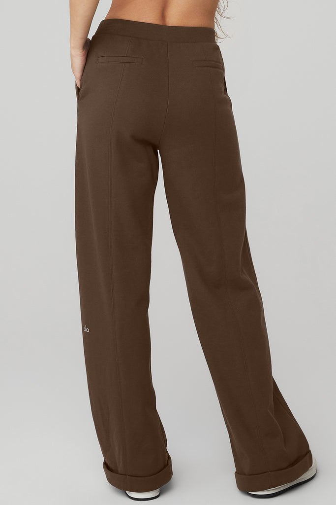 High-Waist Tailored Sweatpant in Espresso by Alo Yoga - Work Well