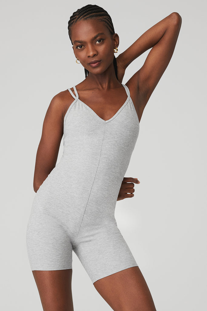 Seamless Ribbed Mellow Onesie - Athletic Heather Grey