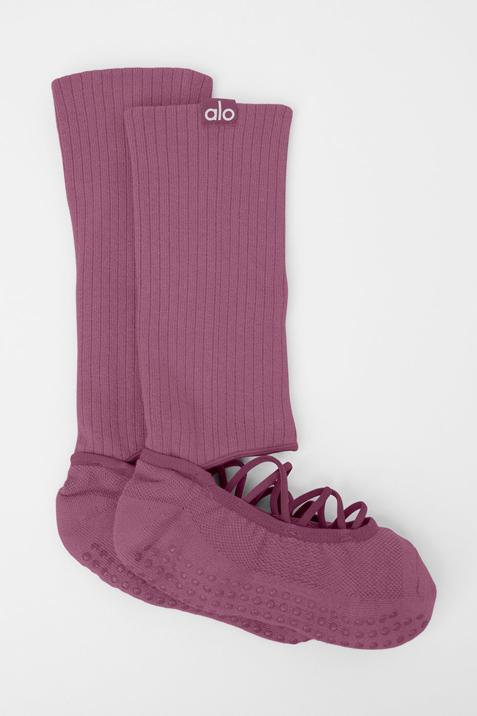 Women s Strappy Siren Grip Sock Soft Mulberry Alo Yoga