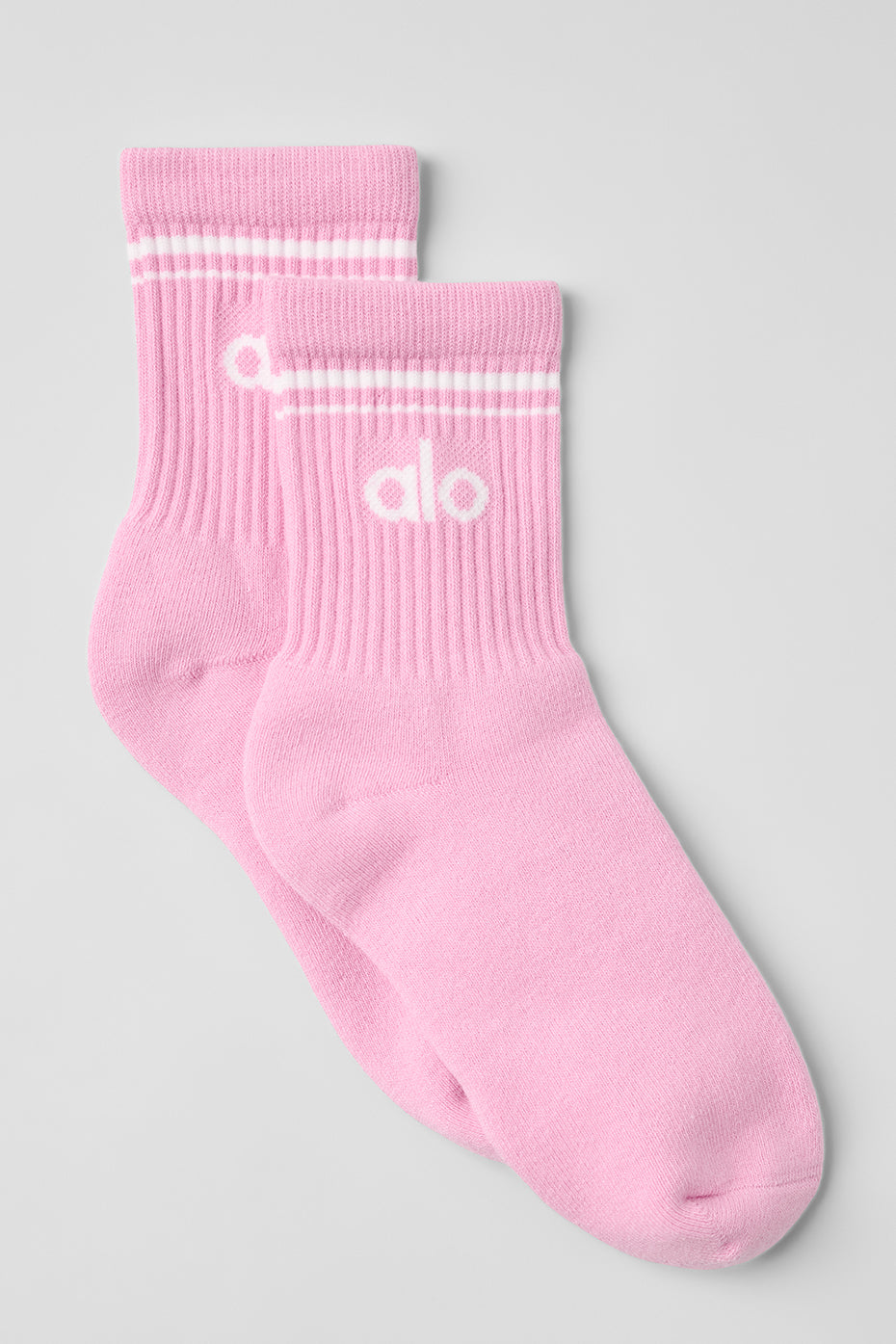 Unisex Half-Crew Throwback Sock - Sweet Pink/White