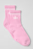 Unisex Half-Crew Throwback Sock - Sweet Pink/White