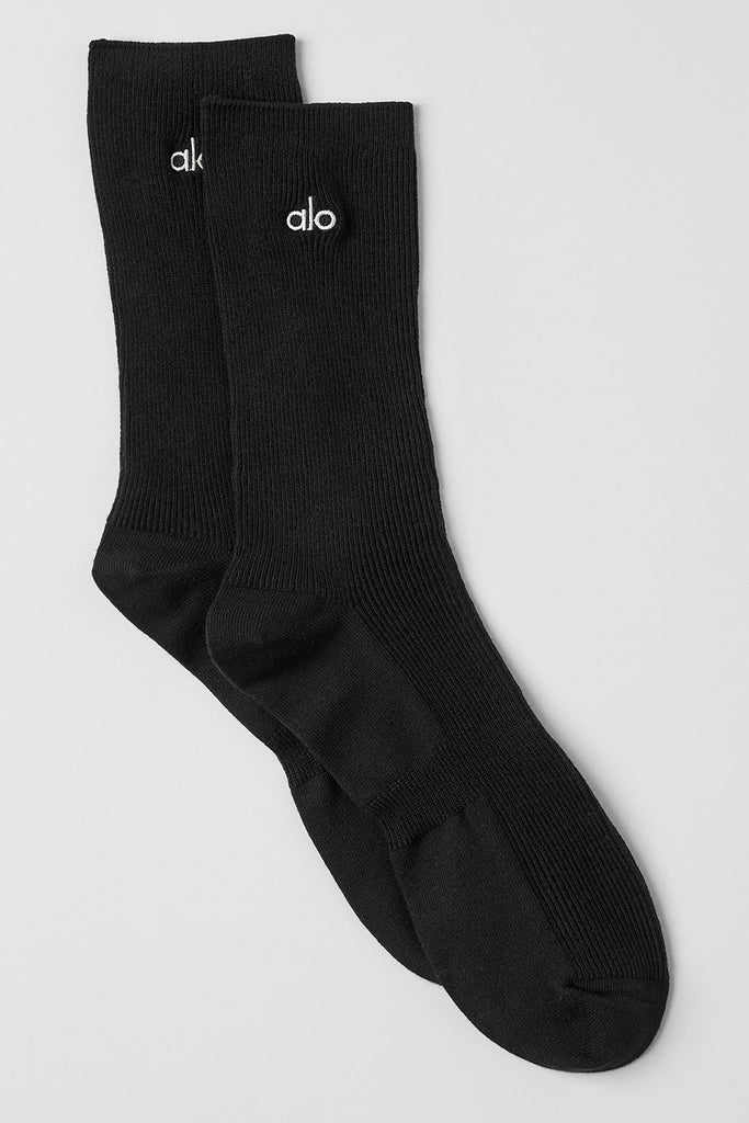 Unisex Half-Crew Understated Sock - Black | Alo Yoga