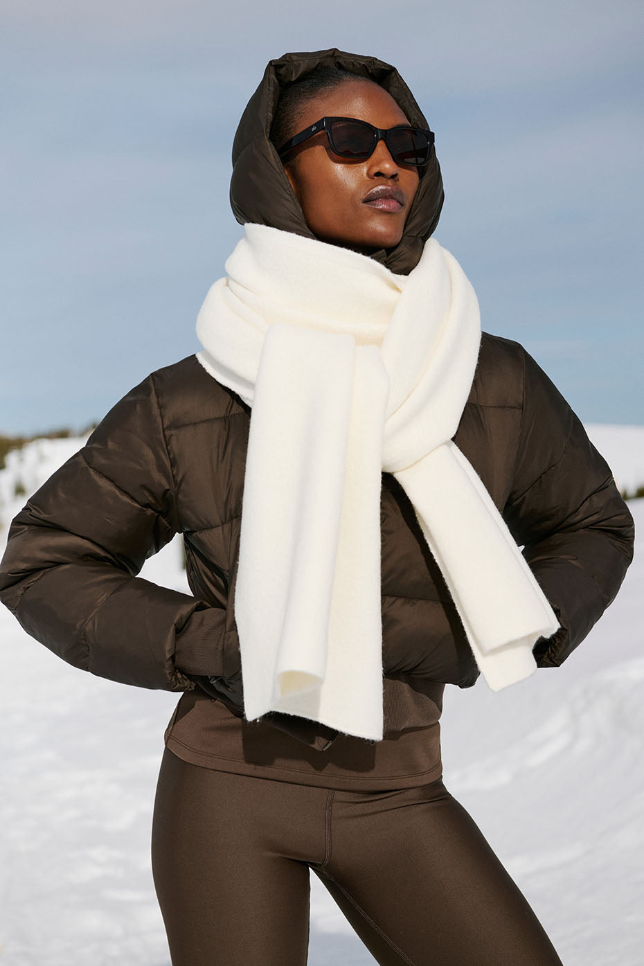 Merino Wool Oversized Scarf - Ivory