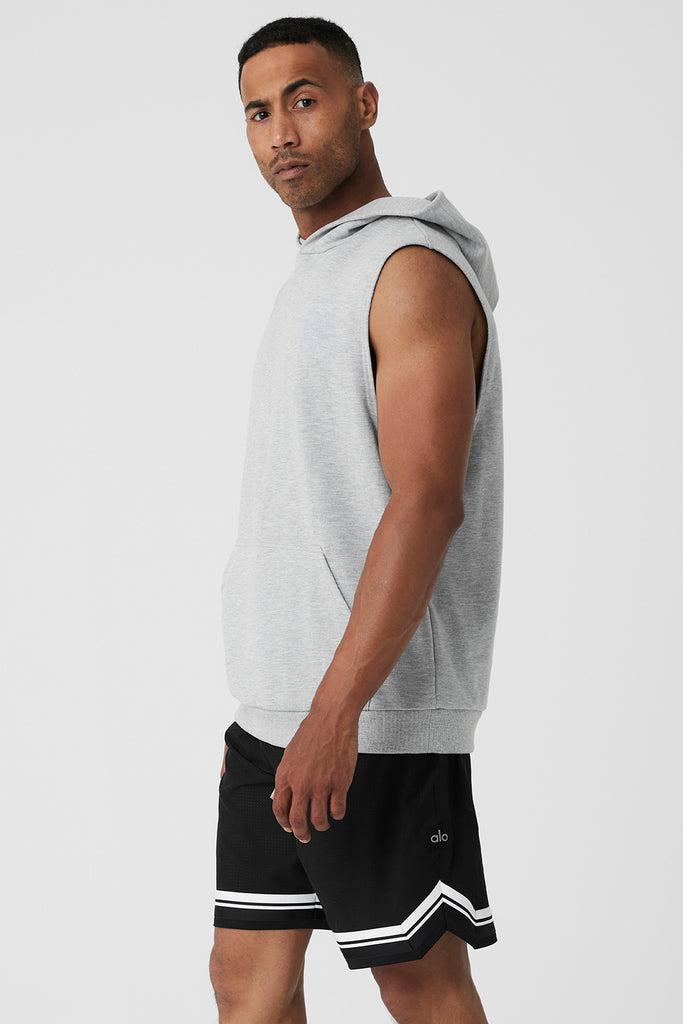 Chill Sleeveless Hoodie - Athletic Heather Grey | Alo Yoga