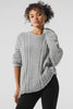 Cable Knit Crew Neck Sweater - Athletic Heather Grey