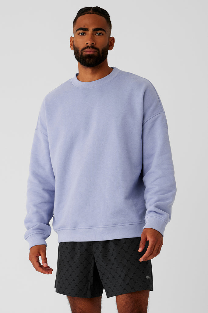 Renown Heavy Weight Crew Neck Pullover - Icy Purple | Alo Yoga
