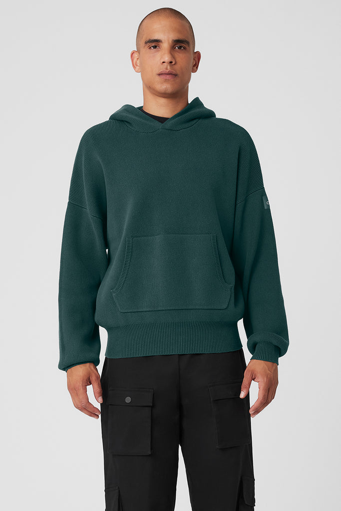 Scholar Hooded Sweater - Midnight Green | Alo Yoga