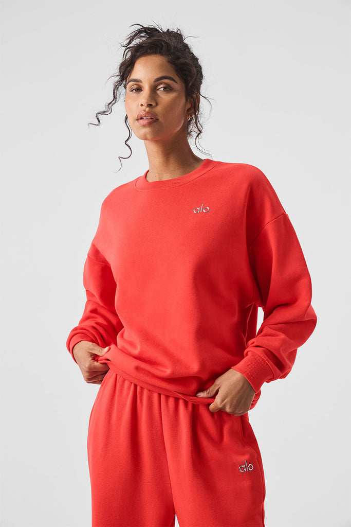 Accolade Crew Neck Pullover - Red Hot Summer | Alo Yoga