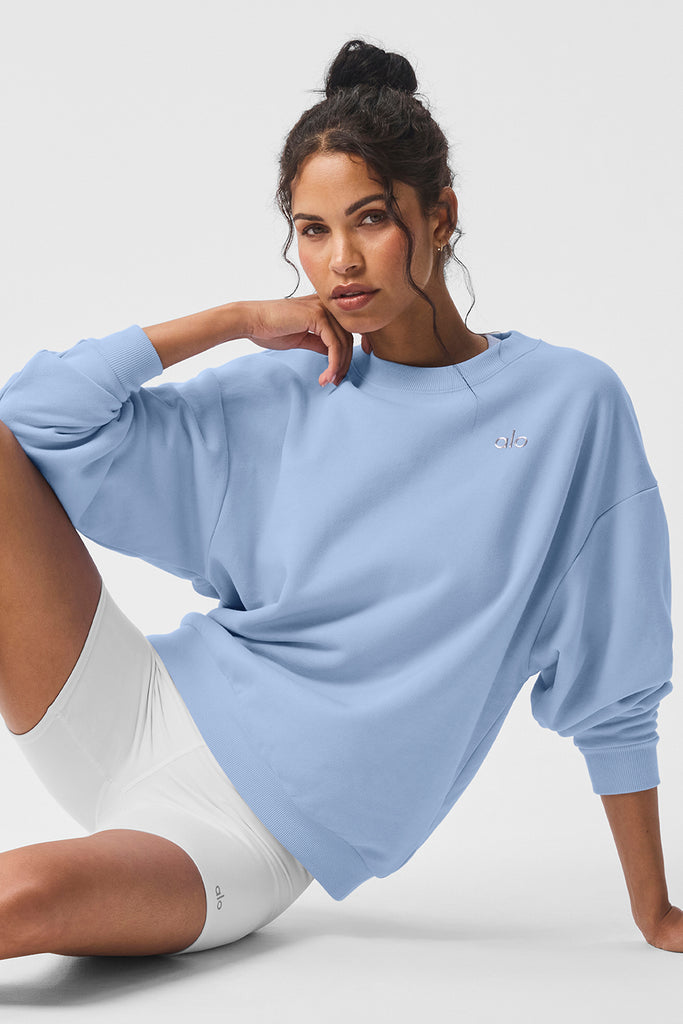 Accolade Crew Neck Pullover - Seashell Blue | Alo Yoga