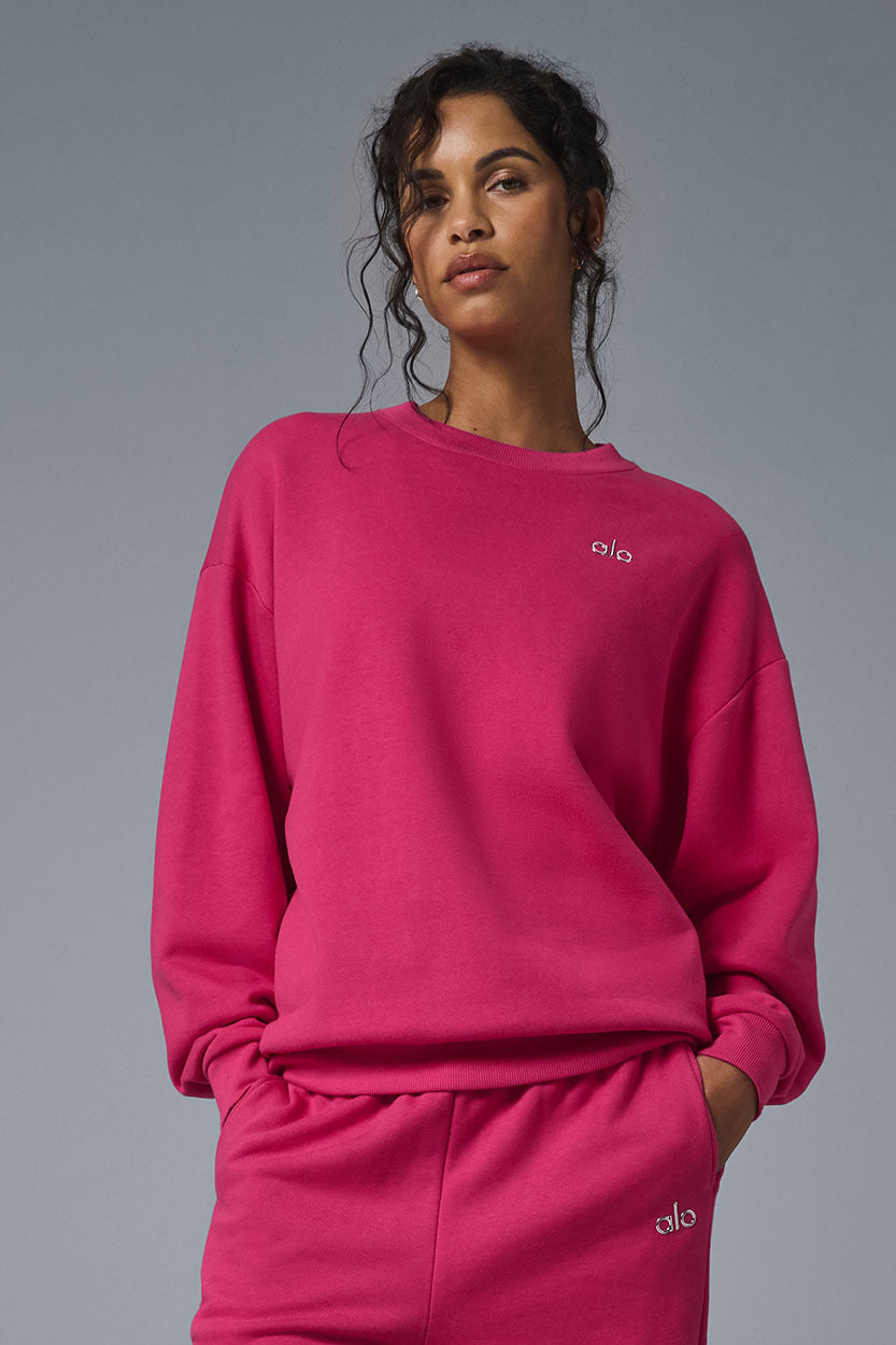 Accolade Crew Neck Pullover - Pink Summer Crush | Alo Yoga