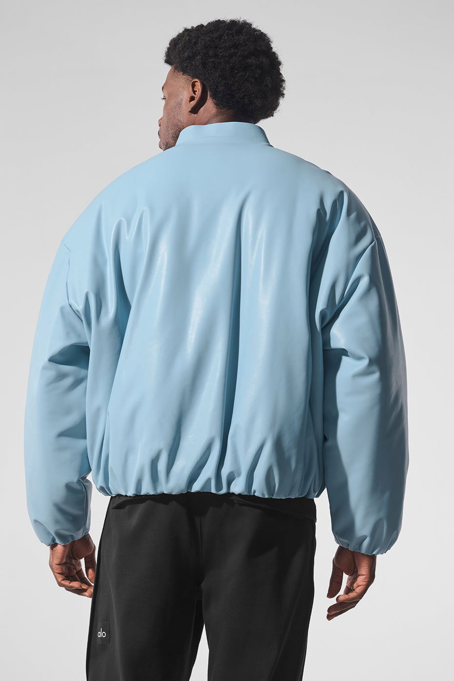 Faux Leather Premier Bomber - Celestial Blue