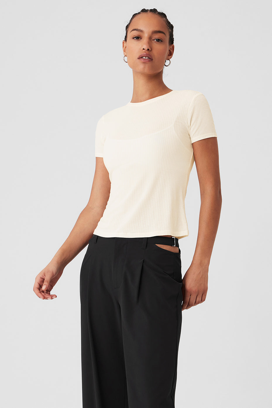 Ribbed Sea Coast Tee - Ivory | Alo Yoga