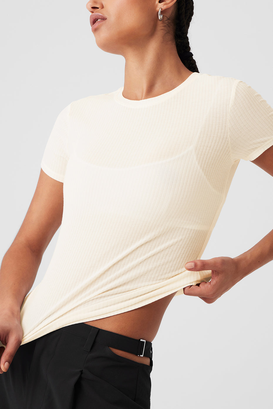 Ribbed Sea Coast Tee - Ivory | Alo Yoga