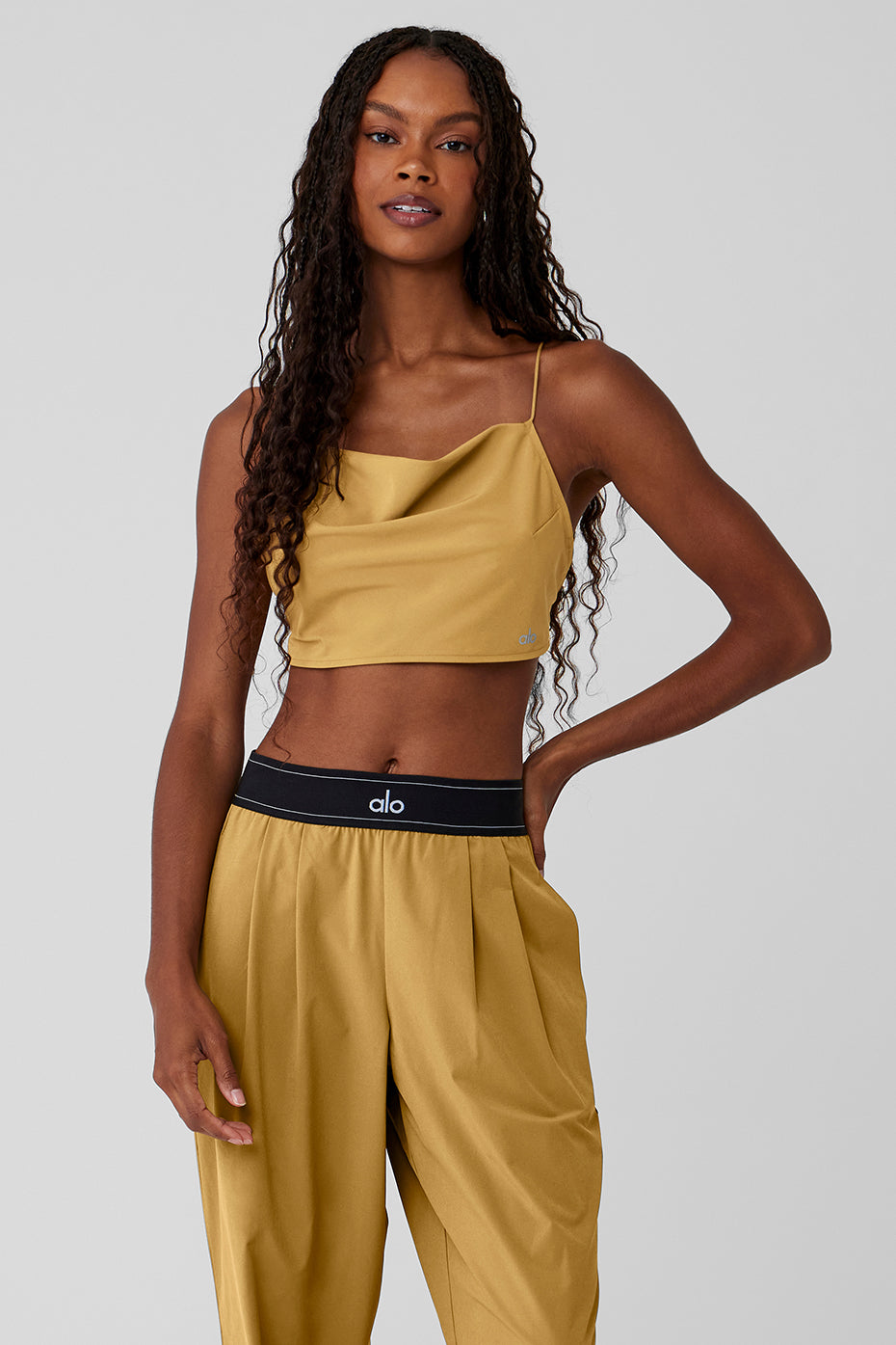 Cropped Megastar Tank Golden Olive Branch Alo Yoga